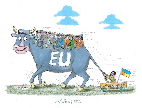 Cartoon: EU-Mitglied Light (medium) by mandzel tagged merz,vorschlag,eu,selenskyj,sondermitgliedschaft,ukraine,merz,vorschlag,eu,selenskyj,sondermitgliedschaft,ukraine