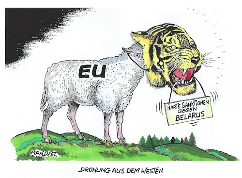 Cartoon: EU will Belarus einschüchtern (medium) by mandzel tagged lukaschenko,migranten,eu,instrumentalisierung,belarus,lukaschenko,migranten,eu,instrumentalisierung,belarus