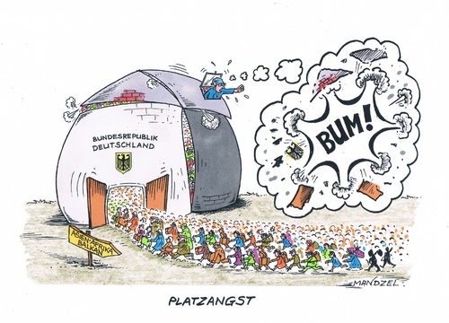 Cartoon: Flüchtlingsströme ohne Ende (medium) by mandzel tagged flüchtlinge,deutschland,asyl,engegefühl,flüchtlinge,deutschland,asyl,engegefühl