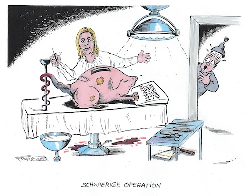 Cartoon: Gesundheitsreform (medium) by mandzel tagged deutschland,reformen,gesundheit,warken,operation,deutschland,reformen,gesundheit,warken,operation