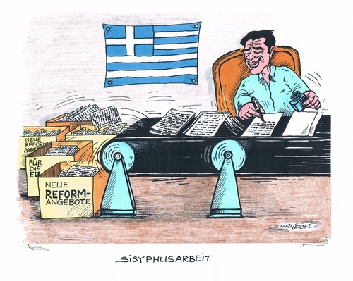 Cartoon: Griechische Reformvorschläge (medium) by mandzel tagged griechenland,pleite,tsipras,reformvorschläge,dauerarbeit,griechenland,pleite,tsipras,reformvorschläge,dauerarbeit