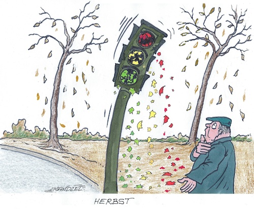 Cartoon: Herbst der Ampel (medium) by mandzel tagged deutschland,ampel,herbst,spd,fdp,grün,deutschland,ampel,herbst,spd,fdp,grün