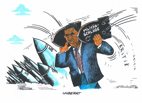 Cartoon: Immun gegen Kritik (medium) by mandzel tagged obama,syrien,militärschläge,kritik,raketen,giftgas,usa,obama,syrien,militärschläge,kritik,raketen,giftgas,usa