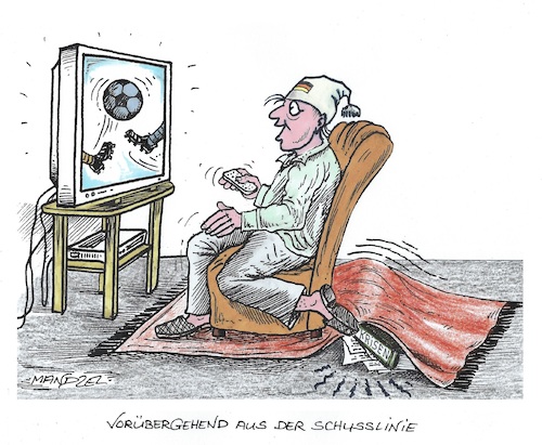 Cartoon: Jetzt mal allen Ärger vergessen (medium) by mandzel tagged fußball,europameisterschaft,deutschland,begeisterung,fußball,europameisterschaft,deutschland,begeisterung