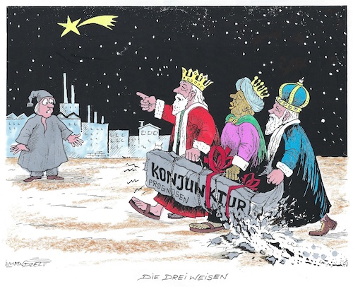 Cartoon: Keine frohe Botschaft (medium) by mandzel tagged konjunktur,deutschland,wirtschaft,weihnachten,konjunktur,deutschland,wirtschaft,weihnachten