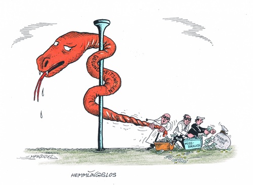 Cartoon: Korruption der Ärzte (medium) by mandzel tagged korruption,gesundheitswesen,selbstbedienung,geldgier,korruption,gesundheitswesen,selbstbedienung,geldgier