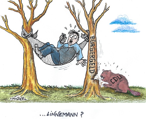 Cartoon: Linnemann nagt am Bürgergeld (medium) by mandzel tagged bürgergeld,deutschland,hängematte,cdu,sozialausgaben,reform,bürgergeld,deutschland,hängematte,cdu,sozialausgaben,reform