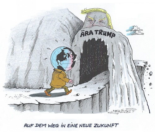 Cartoon: Mal sehen was auf mich zukommt ! (medium) by mandzel tagged trump,regierungsantritt,usa,zölle,migranten,ausweisungen,politik,wirtschaft,trump,regierungsantritt,usa,zölle,migranten,ausweisungen,politik,wirtschaft