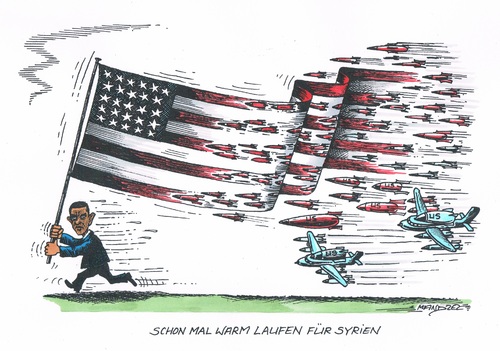 Cartoon: Obama zeigt Flagge (medium) by mandzel tagged syrien,obama,flagge,raketen,giftgas,syrien,obama,flagge,raketen,giftgas