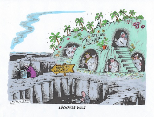 Cartoon: Paradies und Armut (medium) by mandzel tagged steuerparadiese,armut,ungerechtigkeit,schlupflöcher,steuerparadiese,armut,ungerechtigkeit,schlupflöcher