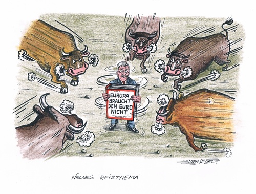 Cartoon: Sarrazin provoziert erneut (medium) by mandzel tagged sarrazin,europa,euro,buch,wutschnaubende,gegner,sarrazin,europa,euro
