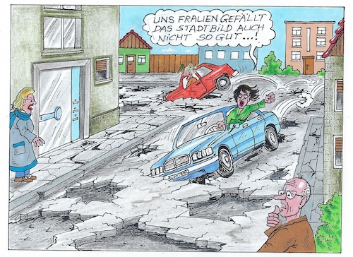 Cartoon: Stadtbild (medium) by mandzel tagged deutschland,kanzler,stadtbildäußerung,migration,infrastruktur,politik,finanzen,deutschland,kanzler,stadtbildäußerung,migration,infrastruktur,politik,finanzen