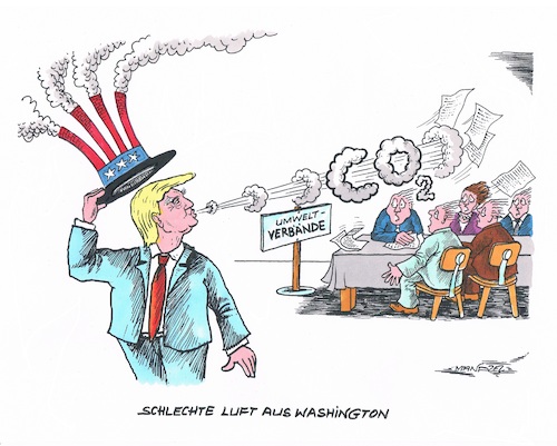 Cartoon: Trump verbreitet dicke Luft (medium) by mandzel tagged trump,usa,umweltschutz,co2,kohlevorzug,klimakatastrophe,mandzel,karikatur,trump,usa,umweltschutz,co2,kohlevorzug,klimakatastrophe,mandzel,karikatur