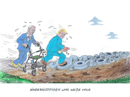 Cartoon: USA-Wahl (medium) by mandzel tagged usa,wahlen,trump,biden,presidentschaft,usa,wahlen,trump,biden,presidentschaft