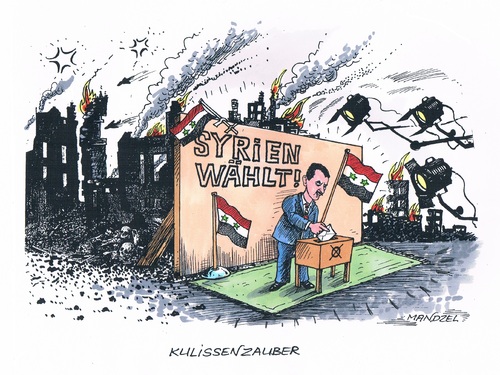 Cartoon: Wahlen in Syrien (medium) by mandzel tagged syrien,wahl,assad,syrien,wahl,assad