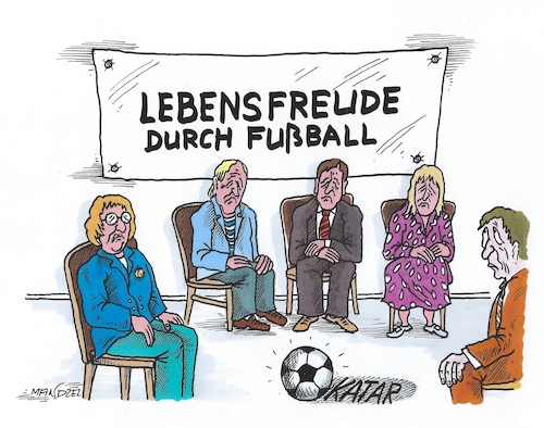 Cartoon: WM (medium) by mandzel tagged katar,wm,fußball,boykott,menschenrechte,katar,wm,fußball,boykott,menschenrechte