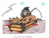 Cartoon: Alte und neue Gräber (small) by mandzel tagged ägypten,sarg,sphinx,blut,pyramiden,sensenmann