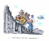 Cartoon: Deutschlands begrenzte Kräfte (small) by mandzel tagged merkel,eurozone,angeschlagene,länder,rollstuhl