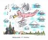 Cartoon: Die frohe Botschaft (small) by mandzel tagged putin,chodorkowski,weihnachtsengel,kreml,begnadigung