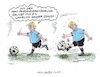 Cartoon: Fehlschuss (small) by mandzel tagged trump,usa,iran,golf,harmus,öl,maut,bombardierungen,drohnenangriffe,verhandlungen,energiekrise