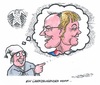 Cartoon: Januskopf (small) by mandzel tagged merkel,steinbrück,regierung,wunschdenken,michel