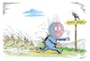Cartoon: Kein Entkommen... (small) by mandzel tagged welt,probleme,ukraine,nahost,klima,silvester,zukunftsängste