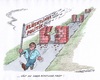 Cartoon: Merkel bleibt ihrem Kurs treu (small) by mandzel tagged flüchtlingspolitik,merkel,asyl,richtungstreue,geradlinigkeit