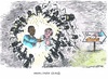 Cartoon: Rückenwind im Wahlkampf (small) by mandzel tagged merkel,obama,scheinwerferlicht,wahlkampf,glanz