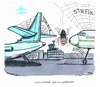 Cartoon: Streiks im öffentlichen Dienst (small) by mandzel tagged bsirske,streiks,flugverkehr,gehaltserhöhung