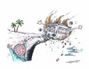 Cartoon: Syrien am Abgrund (small) by mandzel tagged syrien,bürgerkrieg,land,in,flammen,am,abgrund,welt,entsetzt