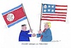 Cartoon: Trump und Kim (small) by mandzel tagged nordkorea,trump,kim,treffen,singapur,usa,abrüstung,frieden