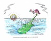 Cartoon: Untergang einer Mittelmeerinsel (small) by mandzel tagged zypern,untergang,euro,mittelmeer,abendstimmung
