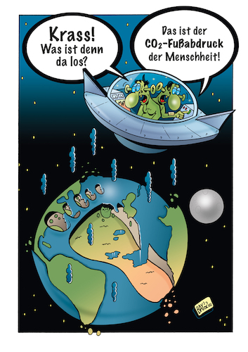 Cartoon: Neulich im All (medium) by stefanbayer tagged weltall,aliens,raumschiff,erde,co2,co2fußabdruck,fußabdruck,krass,bay,stefanbayer,menschheit,klimawandel,umwelt