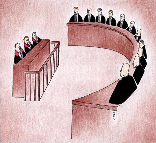 Cartoon: European Court of Human Rights (medium) by cemkoc tagged judgement,judicial,judge,justice,ko,cem,karikatürleri,hukuk,cartoons,law,rights,human,of,court,european,tribunal,supreme,lex,jurisdiction,legal,gesetz,richter,adalet,hakim,mahkeme,robe,wig,defendant,prosecutor,koc,magistrate,judgesh