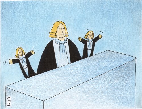 Cartoon: Unanimity (medium) by cemkoc tagged justice,law,court,judge,unanimity