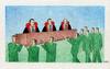 Cartoon: court (small) by cemkoc tagged law cartoons hukuk karikatürleri cem ko