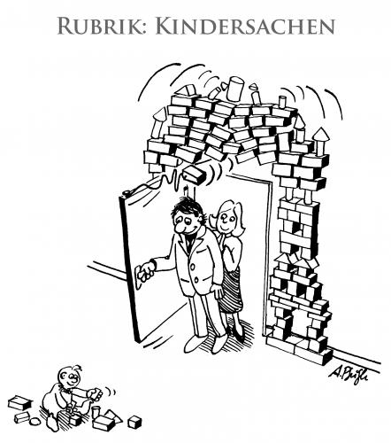 Cartoon: Kindersachen (medium) by Andreas Pfeifle tagged kind,kinderzimmer,spielzeug,eltern