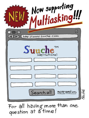 Cartoon: Multiasking (medium) by Andreas Pfeifle tagged internet,web,suche,suchmaschine,google,multiasking,multitasking,search,engine