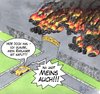 Cartoon: Die Radlager (small) by Andreas Pfeifle tagged radlager feuer