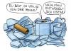 Cartoon: Klopapiere (small) by Andreas Pfeifle tagged klopapiere,rolle,dialog,entwicklung