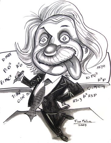 Cartoon: Caricature from Albert Einstein (medium) by monkey tagged einstein