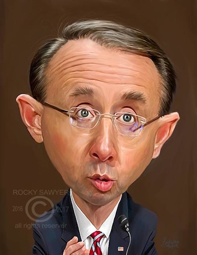 Cartoon: Deputy Attorney General Rod Rose (medium) by rocksaw tagged deputy,attorney,general,rod,rosenstein