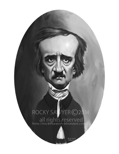 Cartoon: Edgar Allan Poe (medium) by rocksaw tagged caricature,edgar,allan,poe