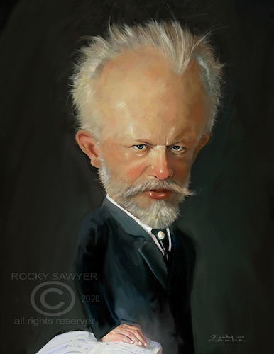 Cartoon: Pyotr Ilyich Tchaikovsky (medium) by rocksaw tagged pyotr,ilyich,tchaikovsky