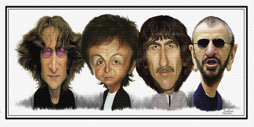 Cartoon: The Beatles (medium) by rocksaw tagged the,beatles