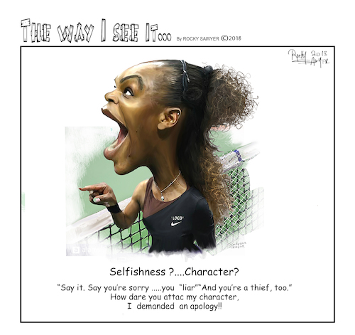 Cartoon: The way I see it (medium) by rocksaw tagged serena,williams