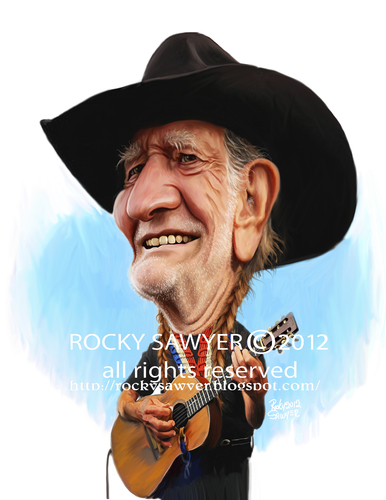 Cartoon: Willie Nelson (medium) by rocksaw tagged willie,nelson,caricature