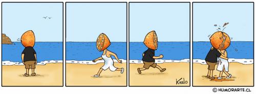 Cartoon: Media naranja (medium) by Karlo tagged naranja,amor