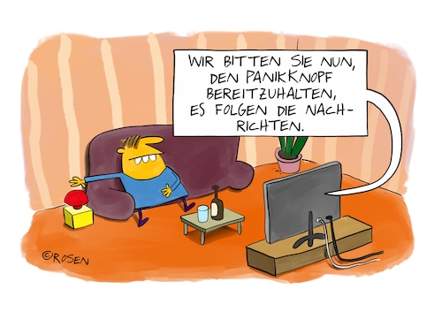 Cartoon: Nachrichten (medium) by Holga Rosen tagged nachrichten,panikknopf,panik,nachrichten,panikknopf,panik