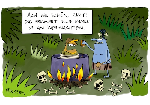 Cartoon: Zimt (medium) by Holga Rosen tagged zimt,weihnachten,kannibalen,suppe,dschungel,zimt,weihnachten,kannibalen,suppe,dschungel